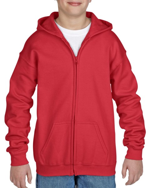 HEAVY BLEND™ YOUTH FULL ZIP HOODED SWEATSHIRT Piros 