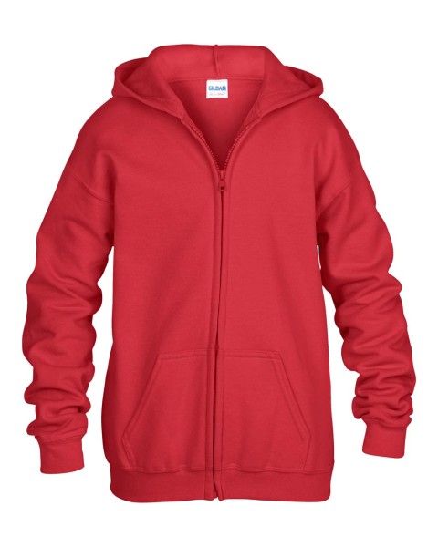 HEAVY BLEND™ YOUTH FULL ZIP HOODED SWEATSHIRT Piros 