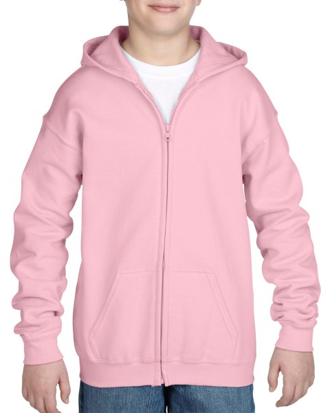 HEAVY BLEND™ YOUTH FULL ZIP HOODED SWEATSHIRT Rózsaszín 