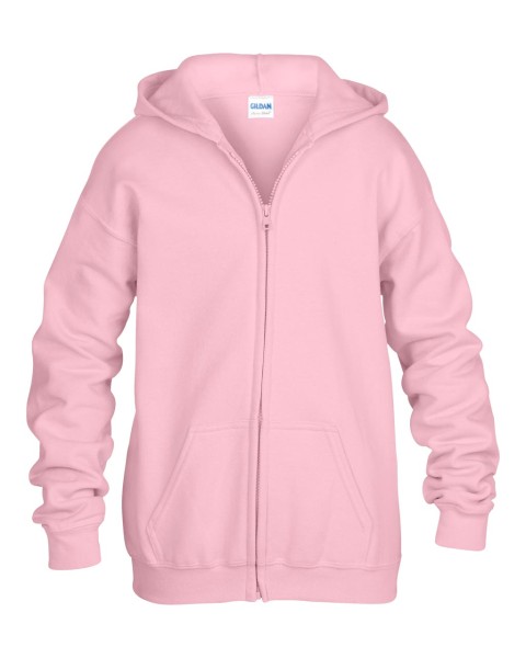 HEAVY BLEND™ YOUTH FULL ZIP HOODED SWEATSHIRT Rózsaszín 