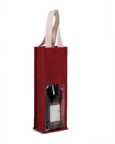 JUTE BOTTLE BAG Piros 