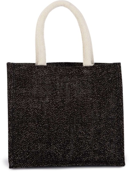 JUTE CANVAS TOTE - MEDIUM Fekete 