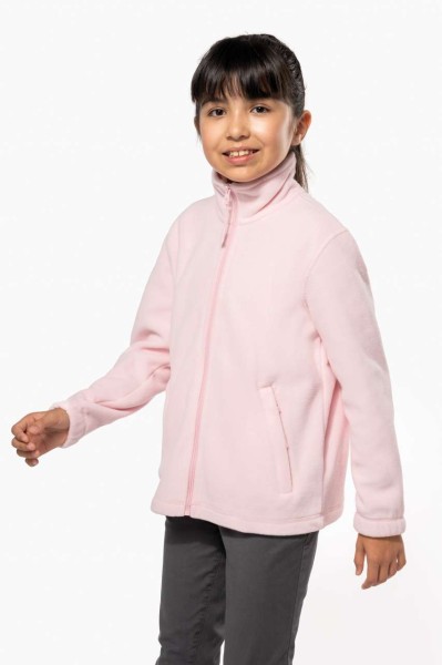 KIDS' FULL ZIP FLEECE JACKET Kék 