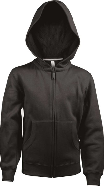 KIDS FULL ZIP HOODED SWEATSHIRT Fekete 