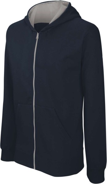 KIDS' FULL ZIP HOODED SWEATSHIRT Kék 