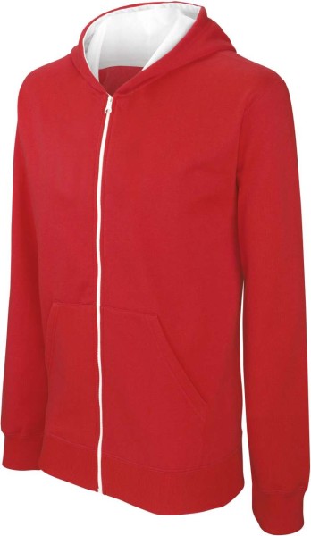 KIDS' FULL ZIP HOODED SWEATSHIRT Piros 