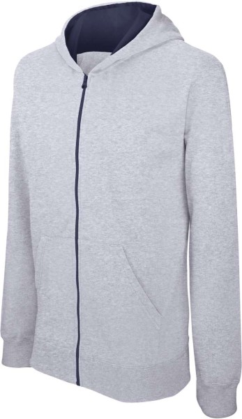 KIDS' FULL ZIP HOODED SWEATSHIRT Szürke 