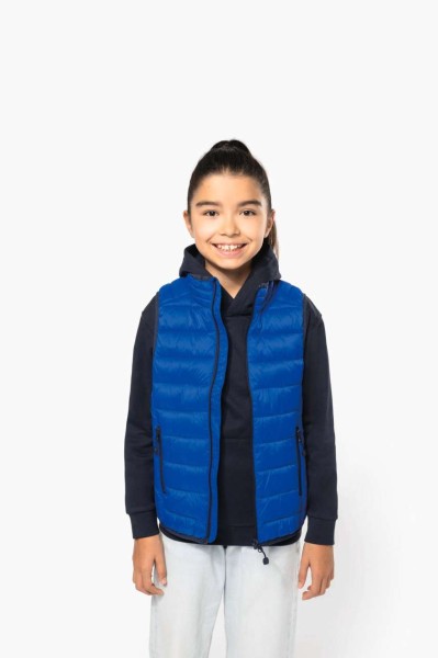KIDS' LIGHTWEIGHT SLEEVELESS PADDED JACKET Kék 