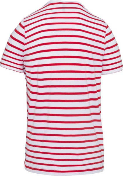 KIDS' STRIPED SHORT SLEEVE SAILOR T-SHIRT WITH POCKET Fehér 
