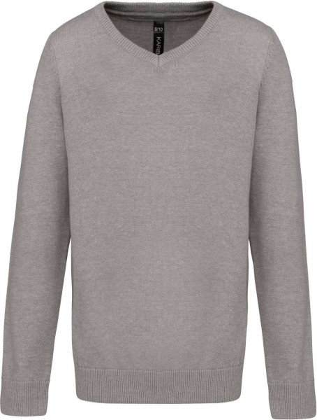 KIDS' V-NECK JUMPER Szürke 
