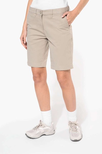 LADIES' CHINO BERMUDA SHORTS Fekete 