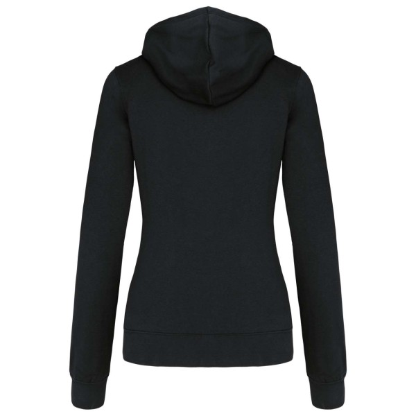 LADIES’ CONTRAST HOODED FULL ZIP SWEATSHIRT Fekete 