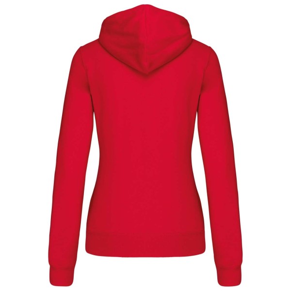 LADIES’ CONTRAST HOODED FULL ZIP SWEATSHIRT Piros 
