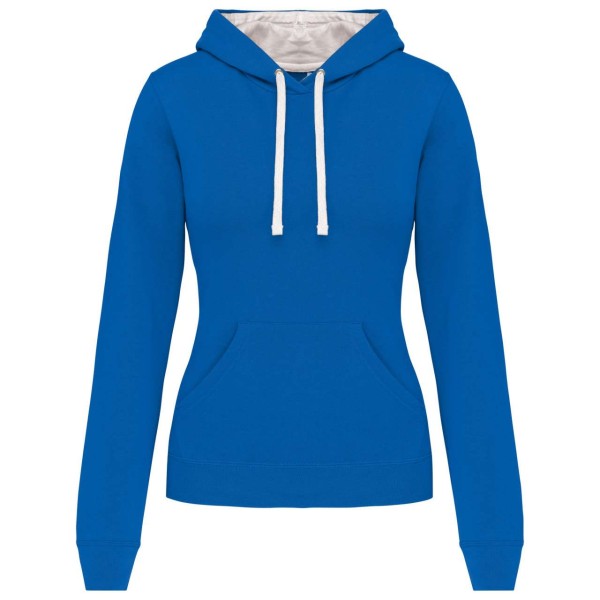 LADIES’ CONTRAST HOODED SWEATSHIRT Kék 