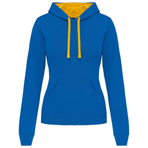 LADIES’ CONTRAST HOODED SWEATSHIRT Kék 