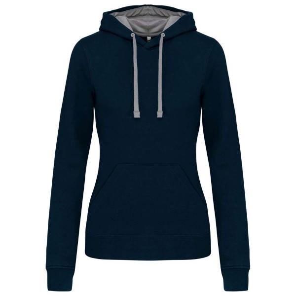 LADIES’ CONTRAST HOODED SWEATSHIRT Kék 
