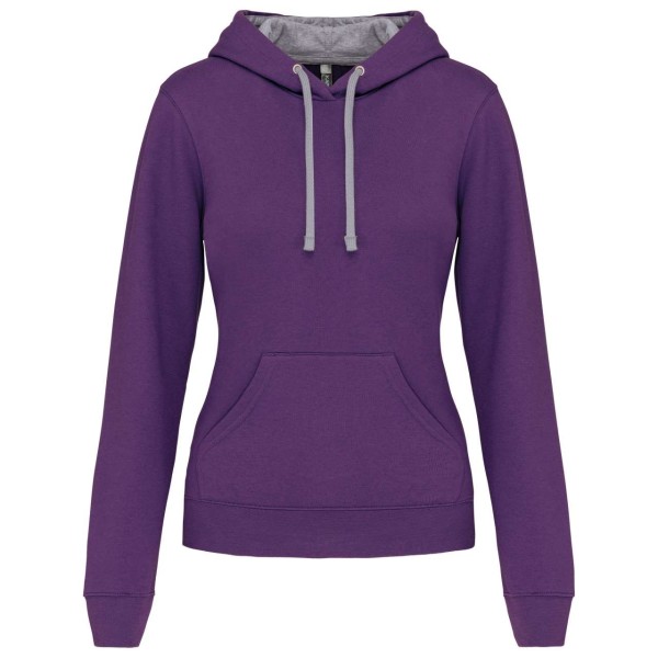 LADIES’ CONTRAST HOODED SWEATSHIRT Lila 
