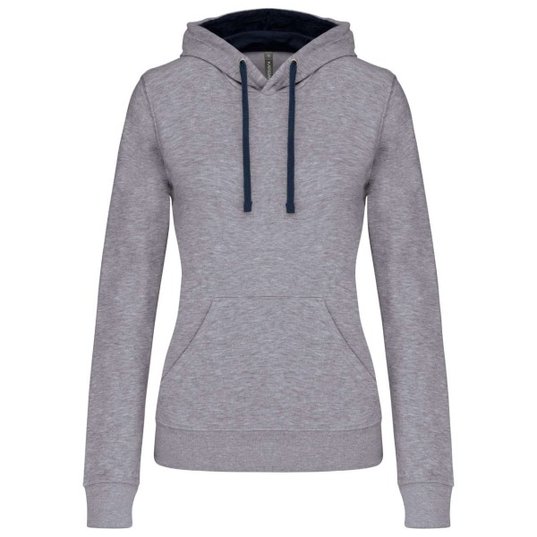 LADIES’ CONTRAST HOODED SWEATSHIRT Szürke 