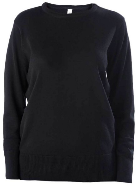 LADIES' CREW NECK JUMPER Fekete 