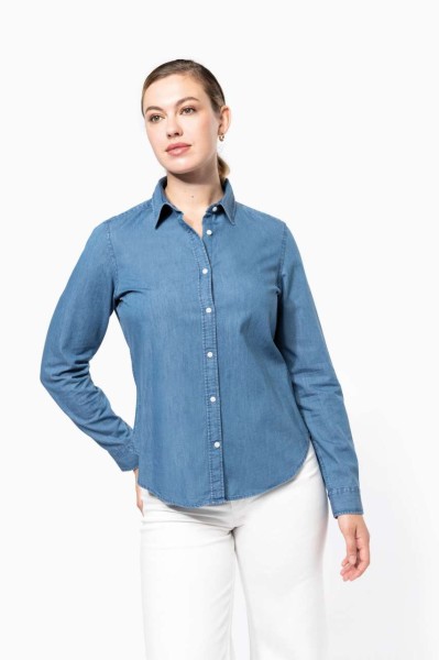 LADIES’ DENIM SHIRT Kék 
