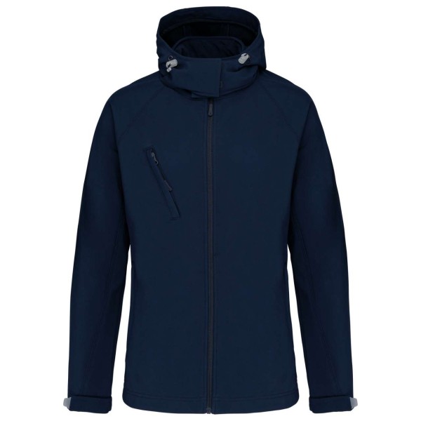 LADIES' DETACHABLE HOODED SOFTSHELL JACKET Kék 