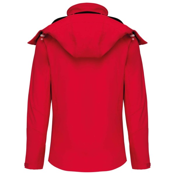 LADIES' DETACHABLE HOODED SOFTSHELL JACKET Piros 