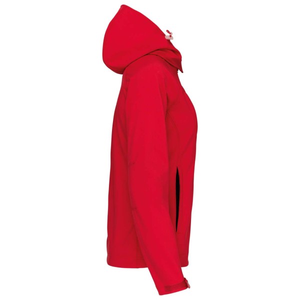 LADIES' DETACHABLE HOODED SOFTSHELL JACKET Piros 