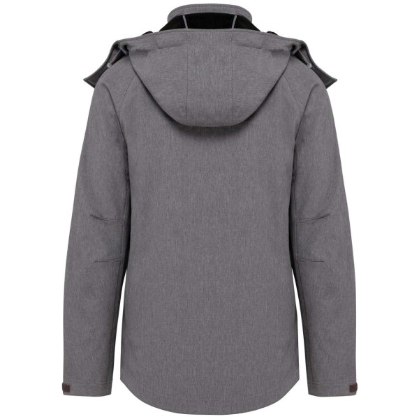 LADIES' DETACHABLE HOODED SOFTSHELL JACKET Szürke 