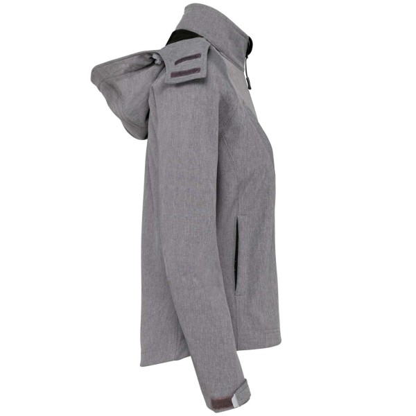 LADIES' DETACHABLE HOODED SOFTSHELL JACKET Szürke 