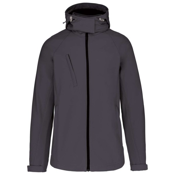 LADIES' DETACHABLE HOODED SOFTSHELL JACKET Szürke 