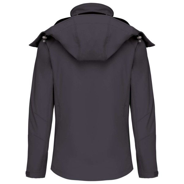 LADIES' DETACHABLE HOODED SOFTSHELL JACKET Szürke 