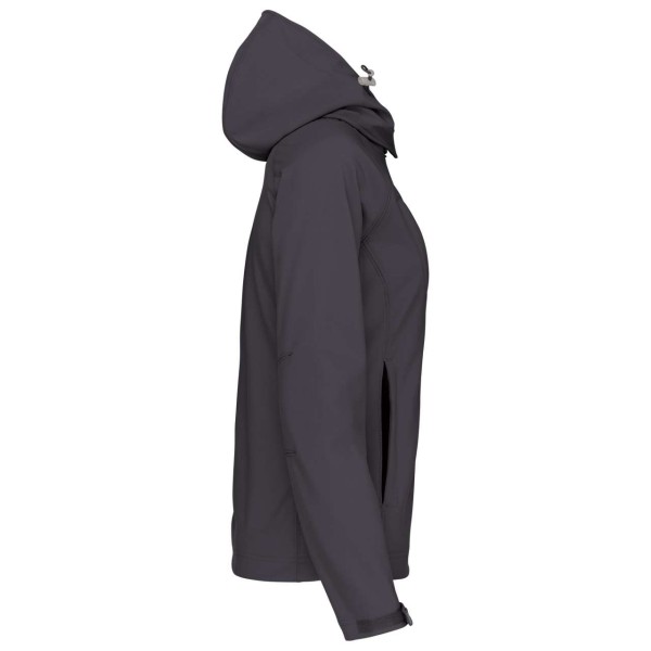 LADIES' DETACHABLE HOODED SOFTSHELL JACKET Szürke 