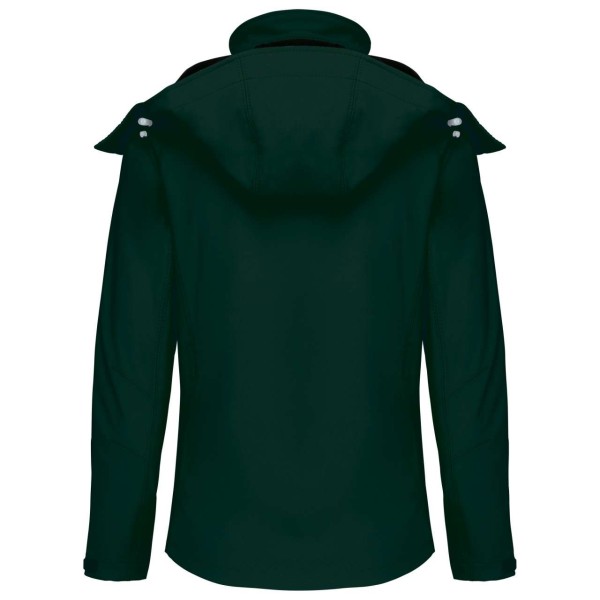LADIES' DETACHABLE HOODED SOFTSHELL JACKET Zöld 