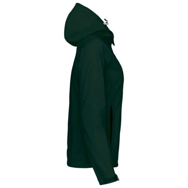 LADIES' DETACHABLE HOODED SOFTSHELL JACKET Zöld 