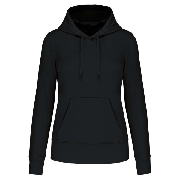LADIES' ECO-FRIENDLY HOODED SWEATSHIRT Fekete 