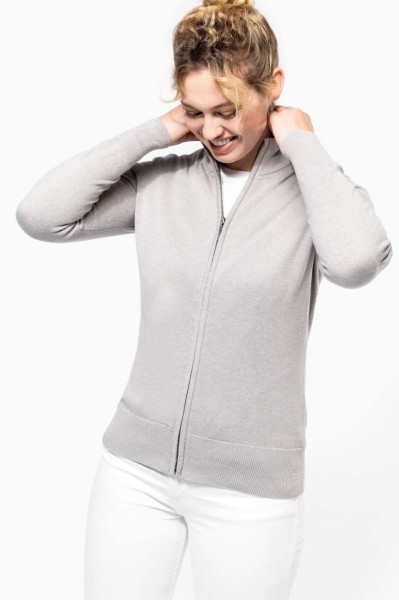 LADIES' FULL ZIP  CARDIGAN Fekete 