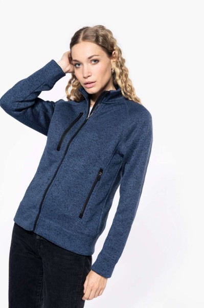 LADIES' FULL ZIP HEATHER JACKET Kék 