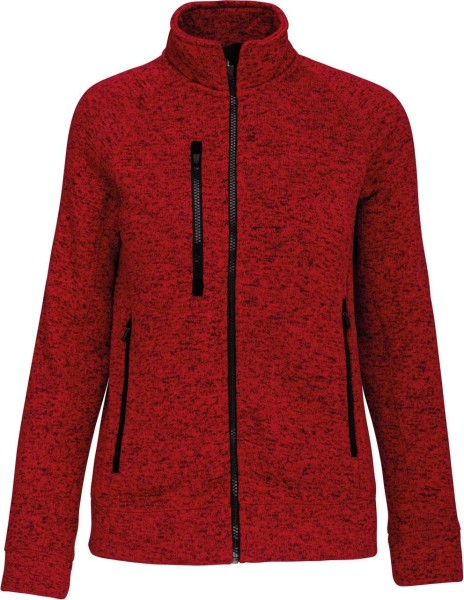 LADIES' FULL ZIP HEATHER JACKET Piros 
