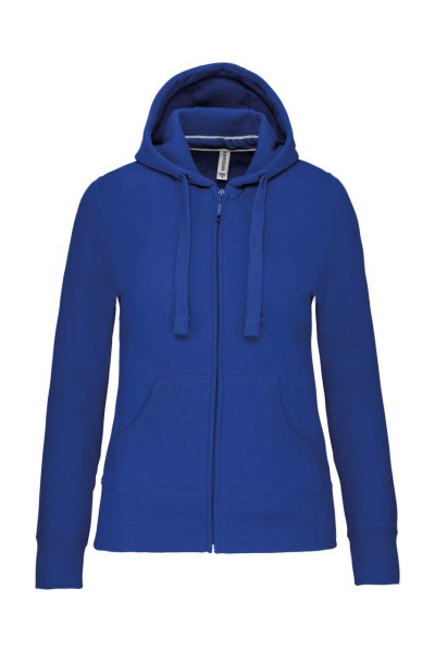 LADIES' FULL ZIP HOODED SWEATSHIRT Kék 