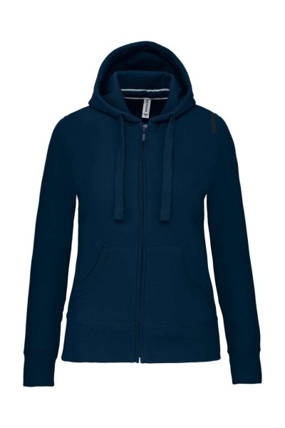 LADIES' FULL ZIP HOODED SWEATSHIRT Kék 