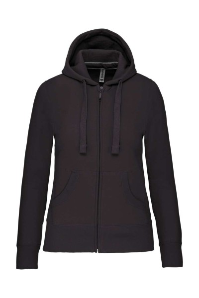 LADIES' FULL ZIP HOODED SWEATSHIRT Szürke 