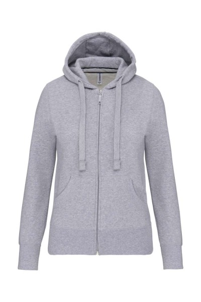 LADIES' FULL ZIP HOODED SWEATSHIRT Szürke 