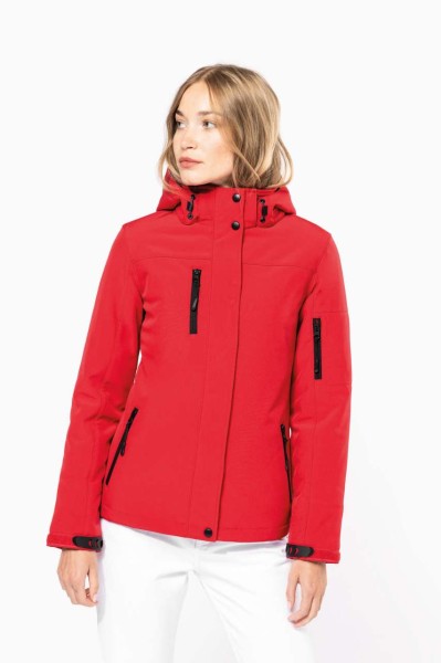 LADIES’ HOODED SOFTSHELL LINED PARKA Kék 