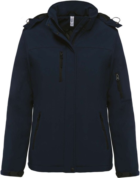 LADIES’ HOODED SOFTSHELL LINED PARKA Kék 