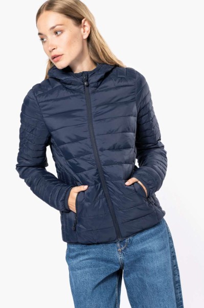 LADIES' LIGHTWEIGHT HOODED PADDED JACKET Fekete 