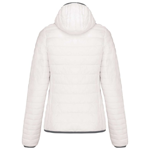LADIES' LIGHTWEIGHT HOODED PADDED JACKET Fehér 