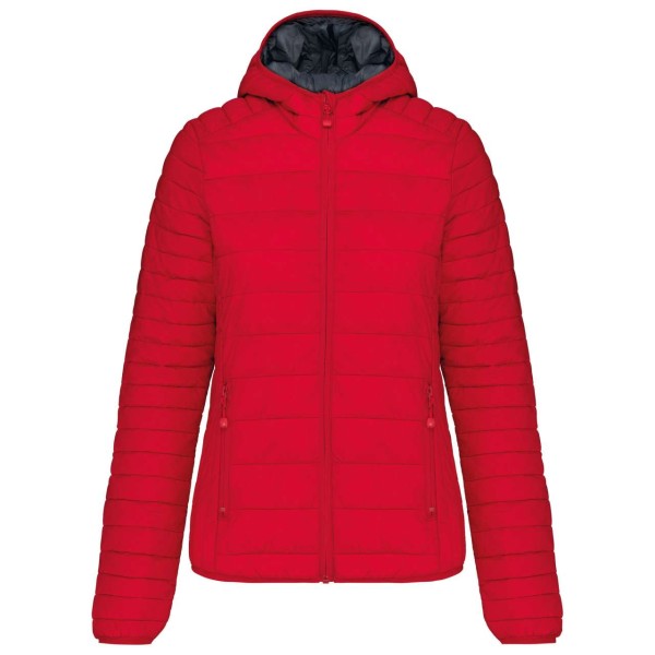 LADIES' LIGHTWEIGHT HOODED PADDED JACKET Piros 