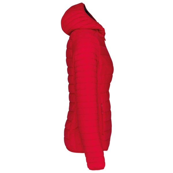 LADIES' LIGHTWEIGHT HOODED PADDED JACKET Piros 