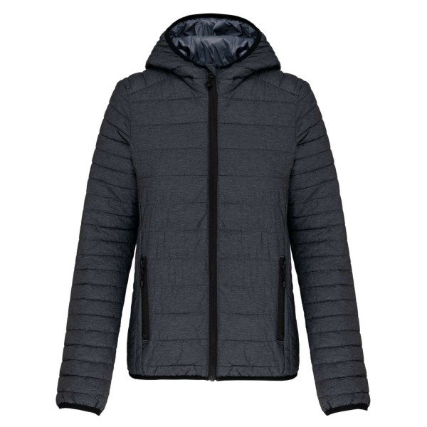 LADIES' LIGHTWEIGHT HOODED PADDED JACKET Szürke 
