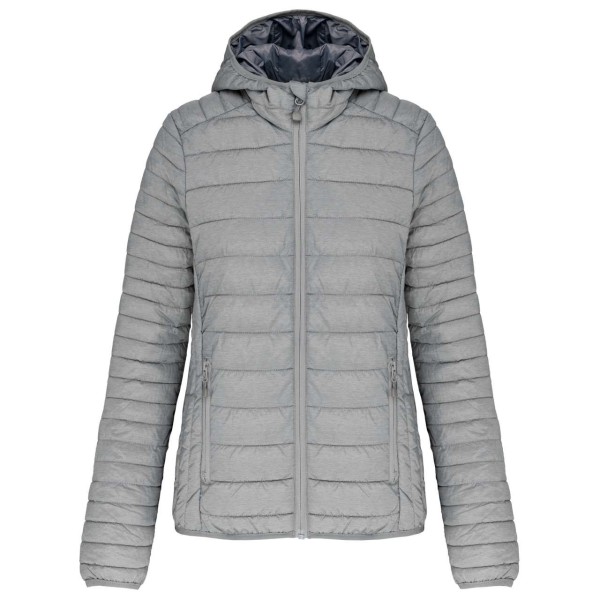 LADIES' LIGHTWEIGHT HOODED PADDED JACKET Szürke 